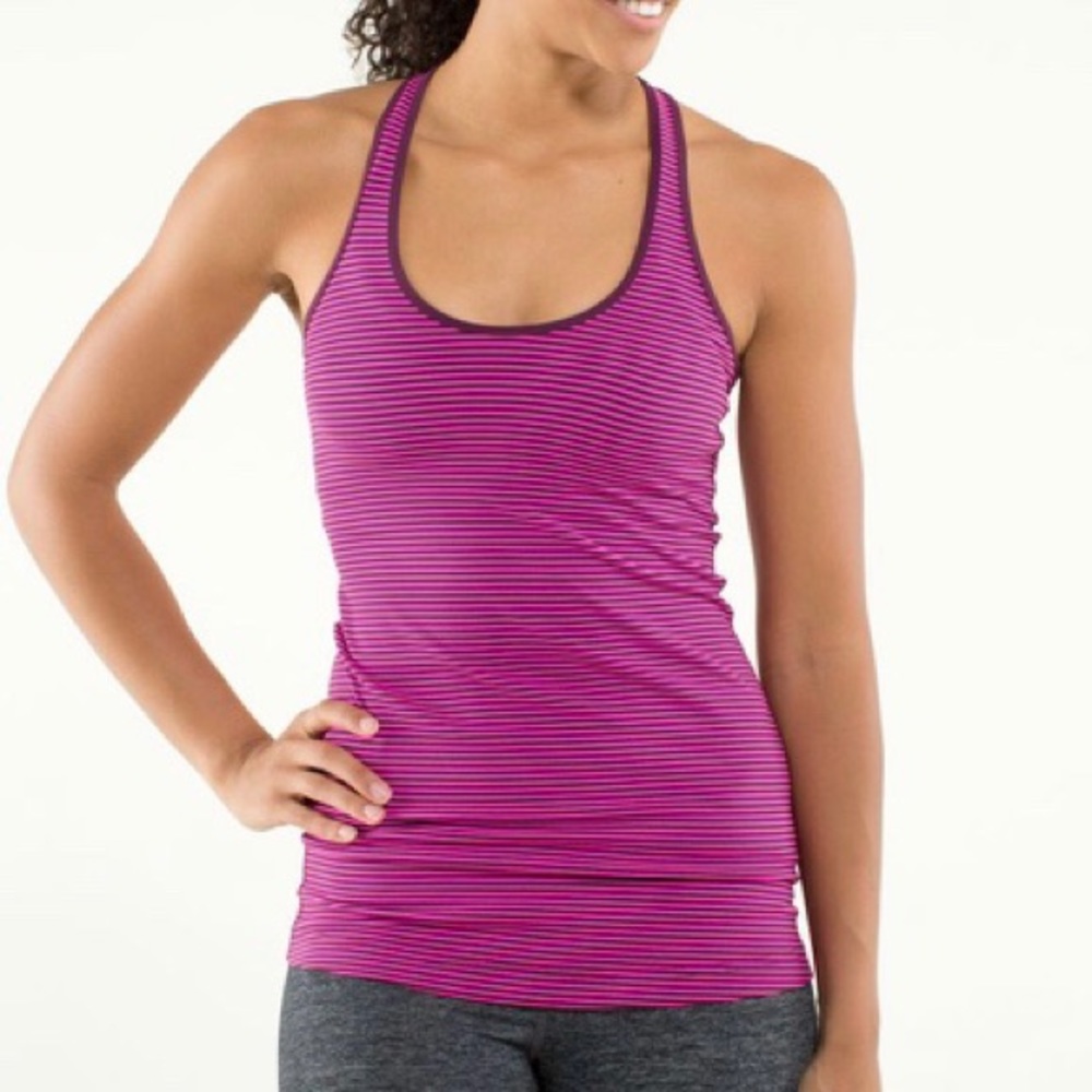 Lululemon Cool Racerback Striped Pink 2 - Picture 3 of 8